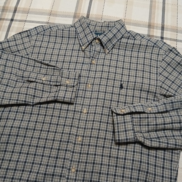 Polo Ralph Lauren Other - Polo Ralph Lauren 100% Cotton Classic Fit Blue Plaid L/S Button Shirt Size L